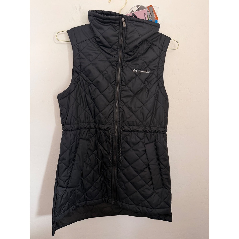 Columbia Copper Crest II Mid Vest Black Quilted Fleece Lined Size Small NWT